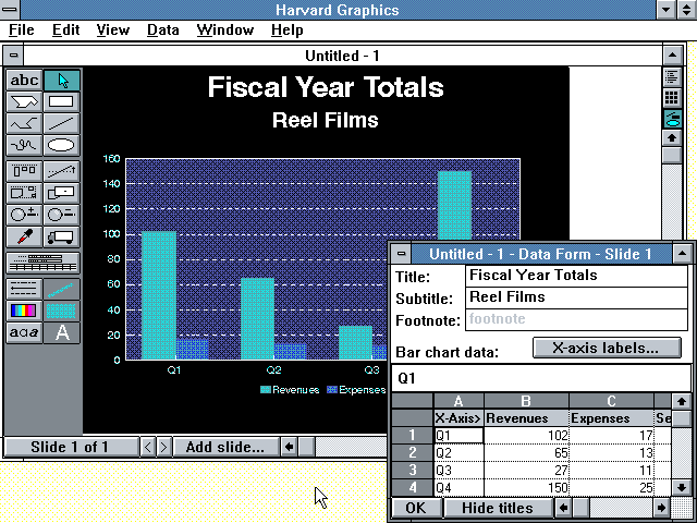 Harvard Graphics 1.0 for Windows - Chart